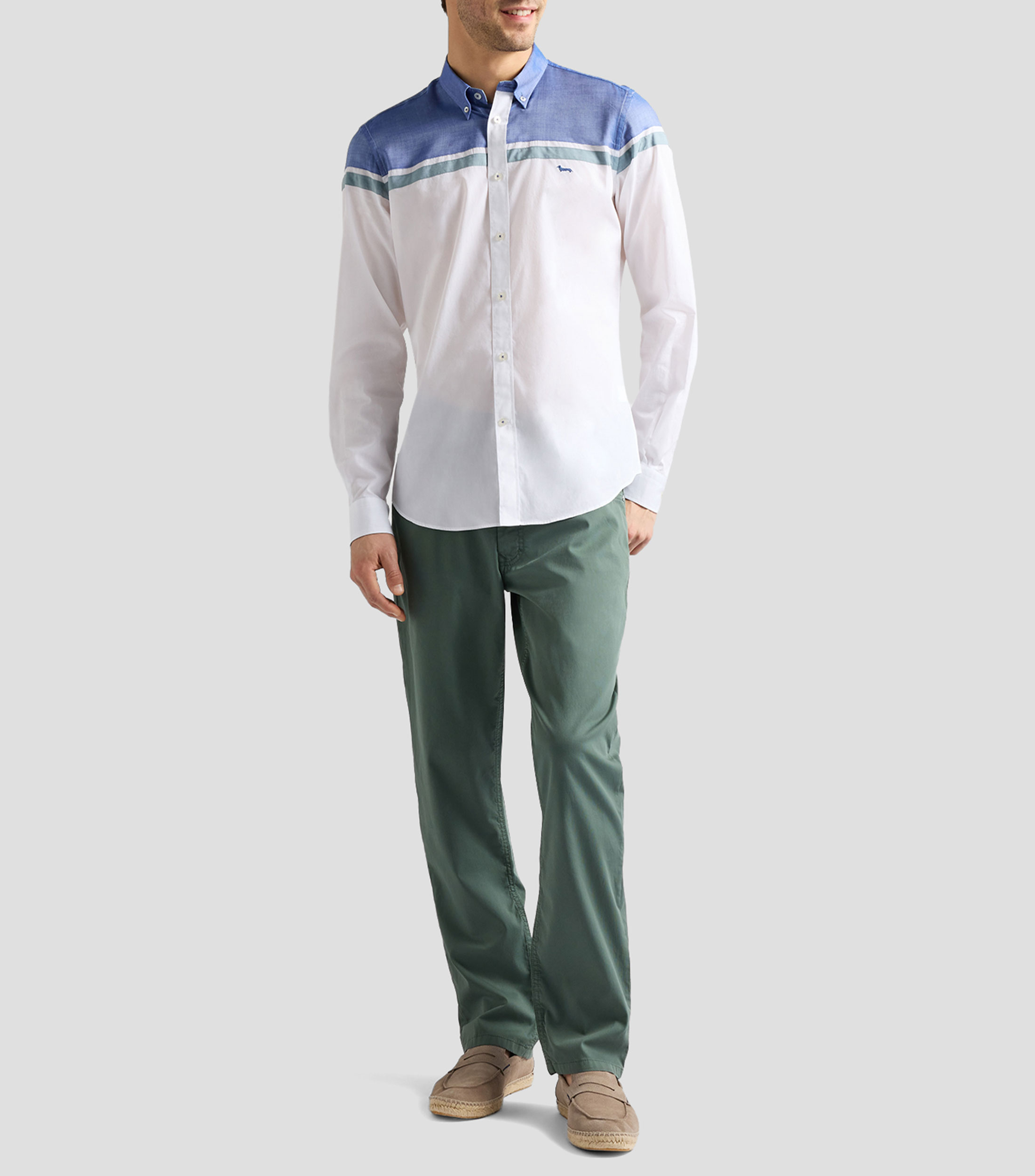 Camisa liso manga larga Hombre